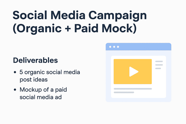 Social Media Campaign (Organic + Paid Mock)